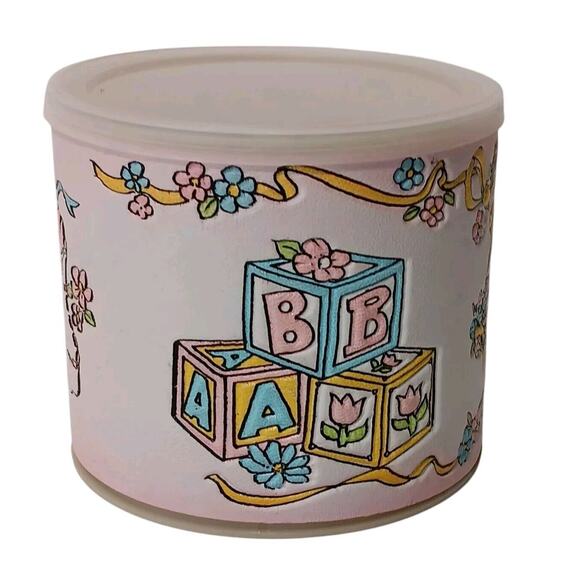 Vintage Faux Leather Storage Can Baby Room Decor Container Teddy Blocks Lid - Picture 10 of 10